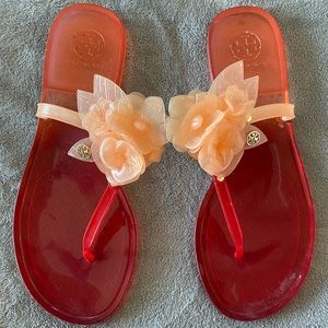 Tory Burch floral jelly sandals